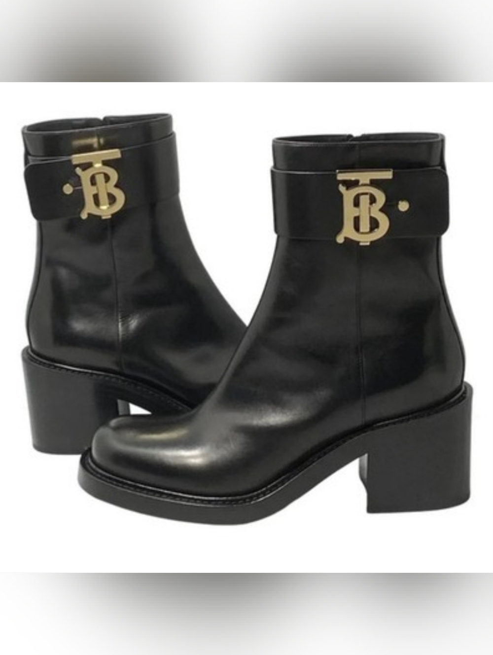 Burberry Westella Combat Boots with Gold TB Buckle